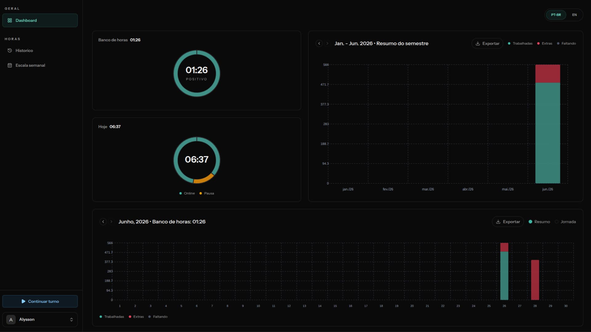 Kairo: Work hours and time balance tracking