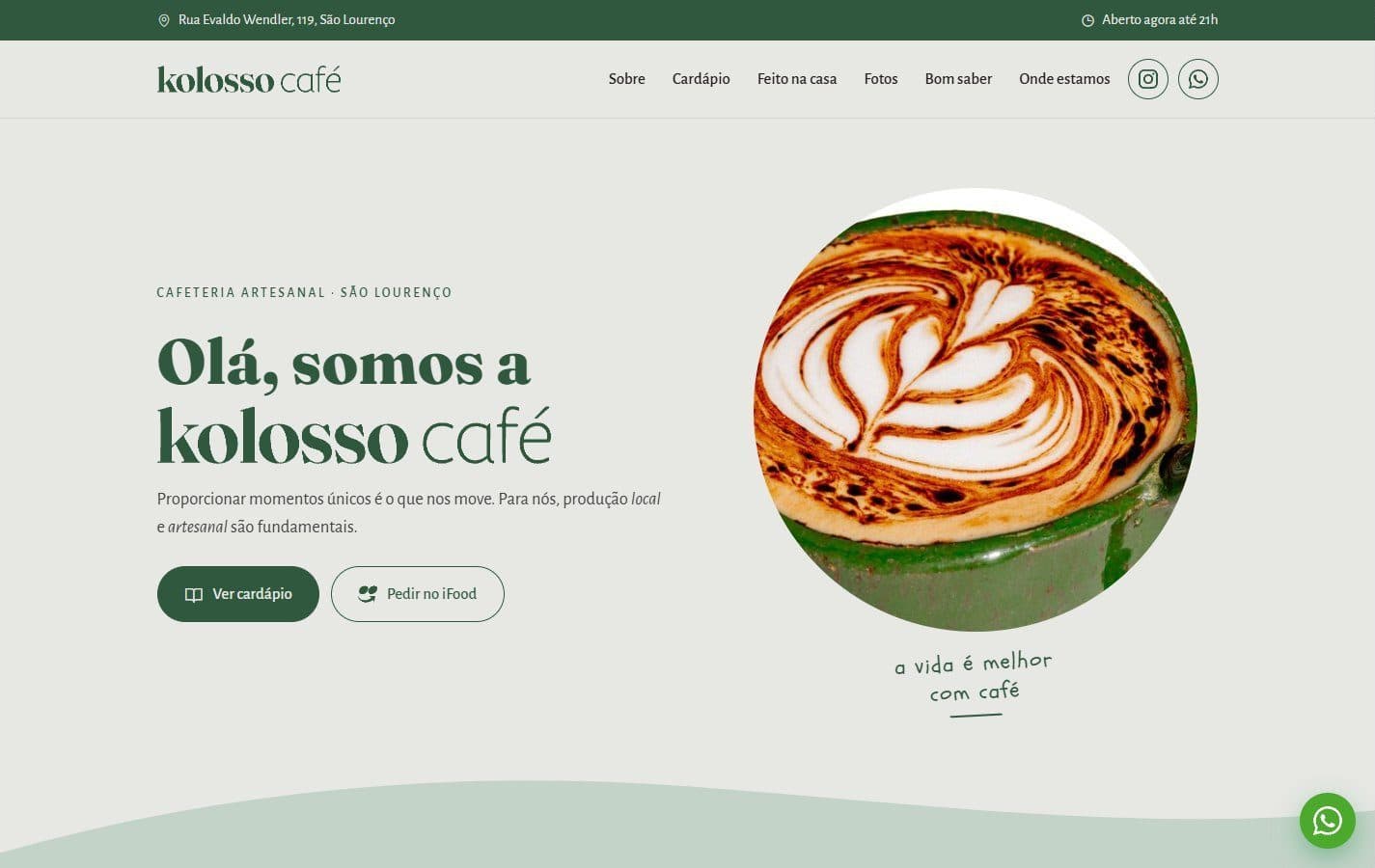 Kolosso Café: Coffee shop website · Proposal · not published